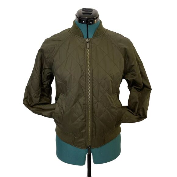 Vince Quilted Bomber Jacket Olive green Nylon Size Extra Small XS - Picture 4 of 12